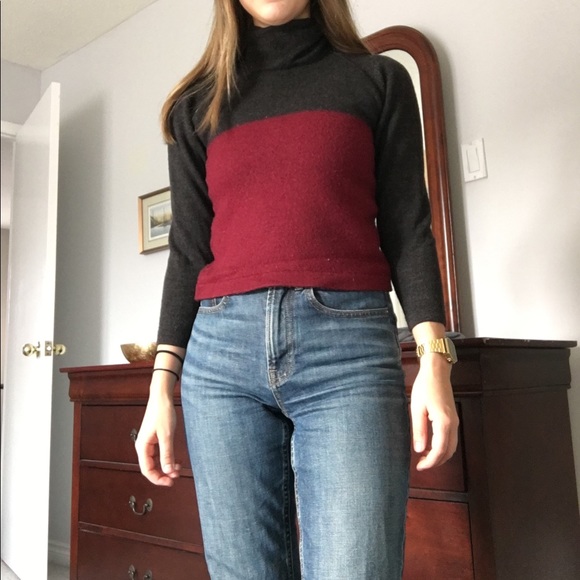 Vintage wool turtleneck colourblock - Picture 2 of 3